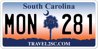 SC license plate MON281