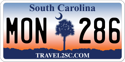 SC license plate MON286
