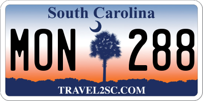 SC license plate MON288