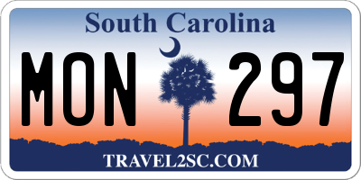 SC license plate MON297