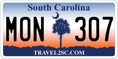 SC license plate MON307