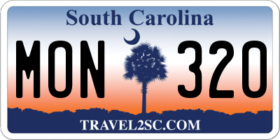 SC license plate MON320
