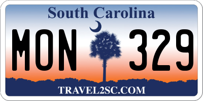 SC license plate MON329