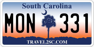 SC license plate MON331