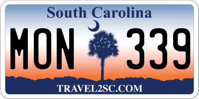 SC license plate MON339
