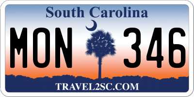 SC license plate MON346