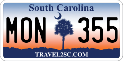 SC license plate MON355