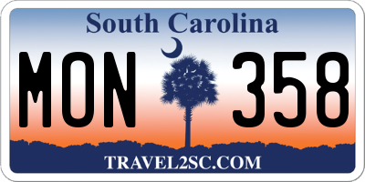 SC license plate MON358