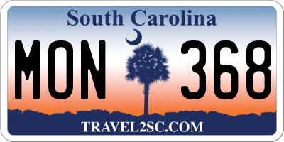 SC license plate MON368