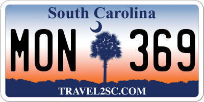 SC license plate MON369