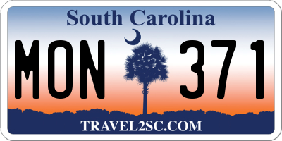 SC license plate MON371