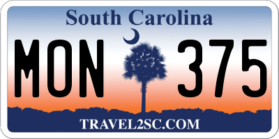 SC license plate MON375