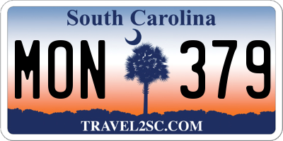 SC license plate MON379