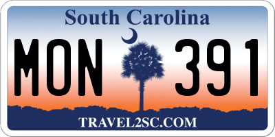 SC license plate MON391