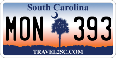 SC license plate MON393