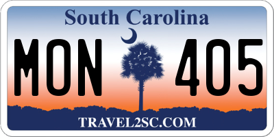 SC license plate MON405