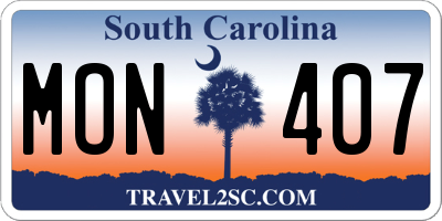 SC license plate MON407