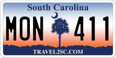 SC license plate MON411