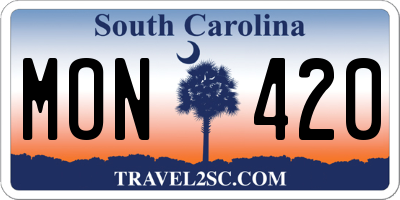 SC license plate MON420