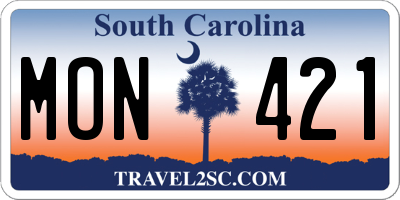 SC license plate MON421