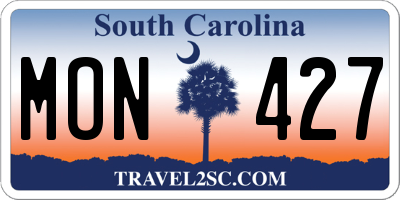SC license plate MON427