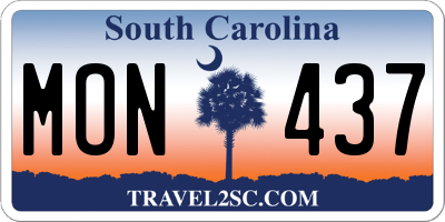 SC license plate MON437