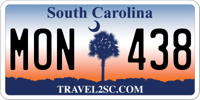 SC license plate MON438