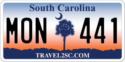 SC license plate MON441