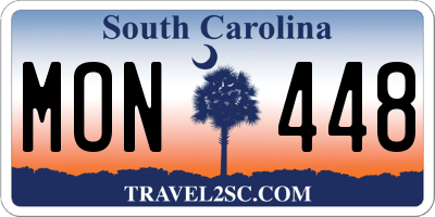 SC license plate MON448