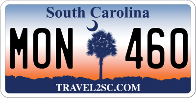 SC license plate MON460