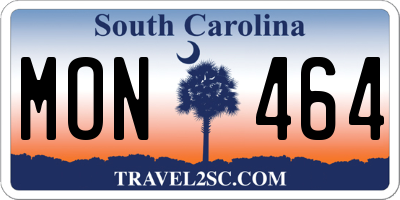 SC license plate MON464