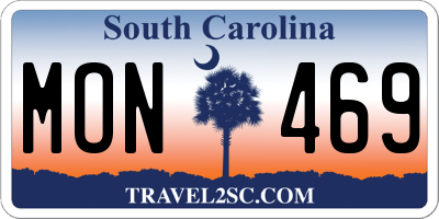 SC license plate MON469