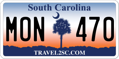 SC license plate MON470