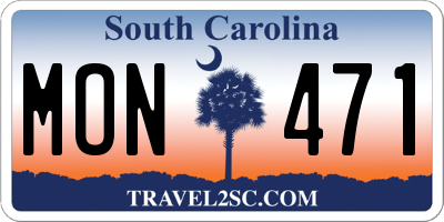 SC license plate MON471