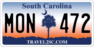 SC license plate MON472