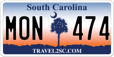 SC license plate MON474