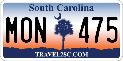 SC license plate MON475