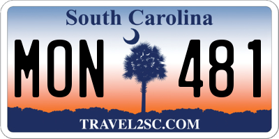 SC license plate MON481