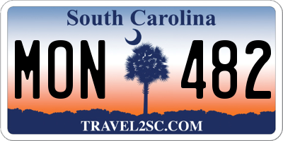 SC license plate MON482