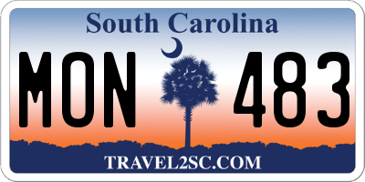 SC license plate MON483
