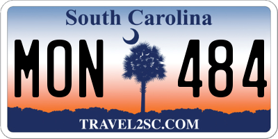 SC license plate MON484