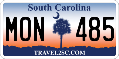 SC license plate MON485
