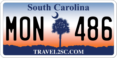 SC license plate MON486