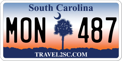 SC license plate MON487