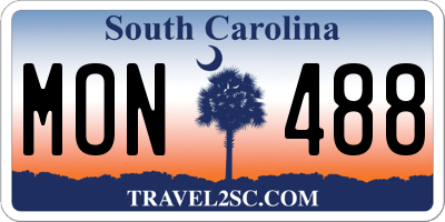 SC license plate MON488