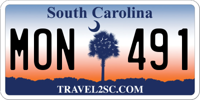 SC license plate MON491