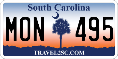 SC license plate MON495
