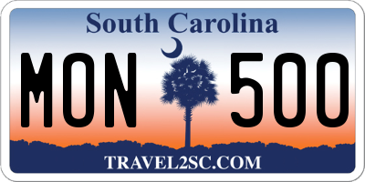 SC license plate MON500