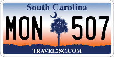 SC license plate MON507
