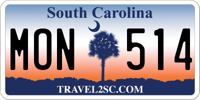 SC license plate MON514
